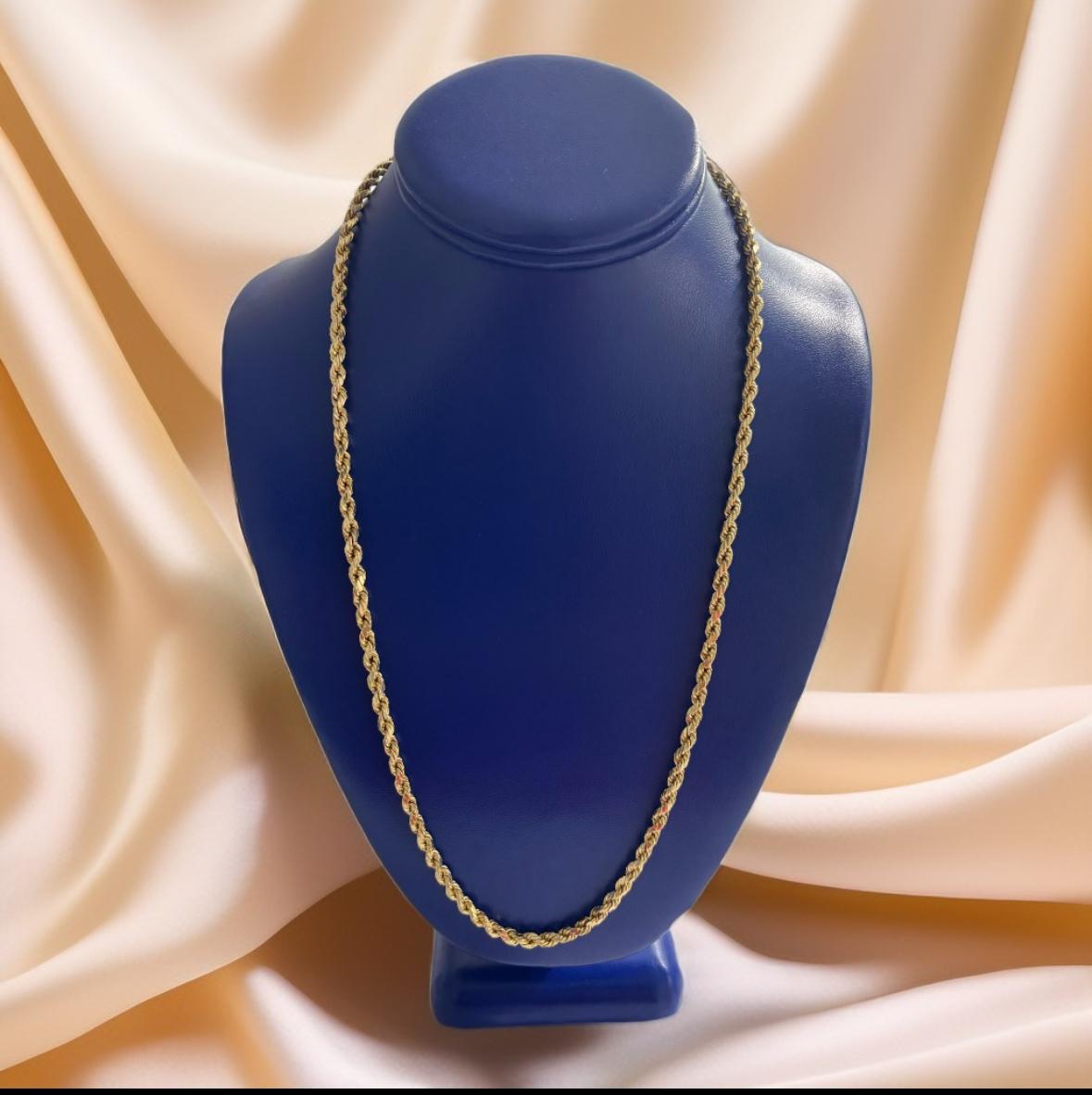 ROPE CHAIN NECKLACE 22” 2.5 mm 10K